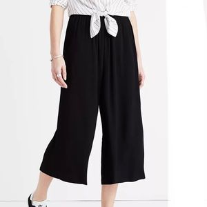 Madewell Huston Pull On Crop Pants Navy Blue Wide Leg G2036 Size Medium
